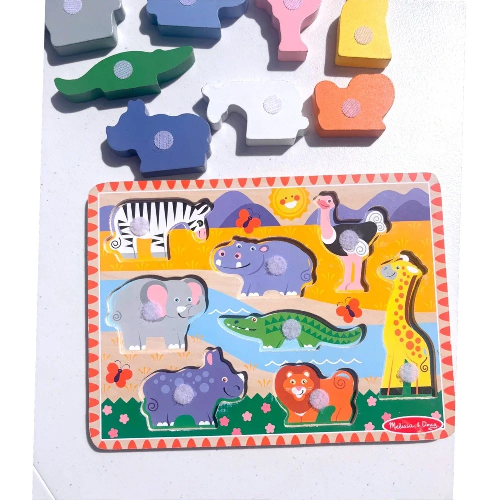 Melissa & Doug Safari Wooden Chunky Puzzle Kids One Size Multicolor Animals